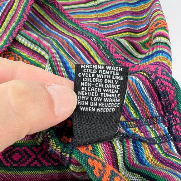 Tribal FESTIVAL BOHO Multicolor Embroidered Woven Western Skirt Mini Navajo S - Picture 9 of 11